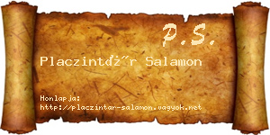 Placzintár Salamon névjegykártya